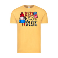 Vintage Mustard red white blue Vintage Tee - CowhideDigitalArt