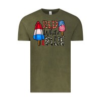 Vintage Olive red white blue Vintage Tee - CowhideDigitalArt