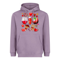 Lavender valentines day wine glasses Heavyweight Hoodie - NancyCooperArtShop