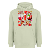 Matcha valentines day wine glasses Heavyweight Hoodie - NancyCooperArtShop