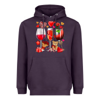 Plum valentines day wine glasses Heavyweight Hoodie - NancyCooperArtShop