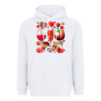 White valentines day wine glasses Heavyweight Hoodie - NancyCooperArtShop