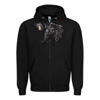 Black Sloth Bear Zipper Hoodie - LillyAllenDesigns