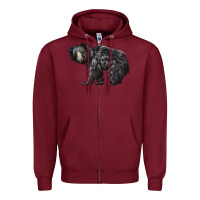 Burgundy Sloth Bear Zipper Hoodie - LillyAllenDesigns