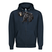Navy Sloth Bear Zipper Hoodie - LillyAllenDesigns