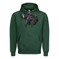 Sports Green Sloth Bear Zipper Hoodie - LillyAllenDesigns