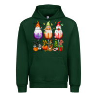 Forest Green Hallothanksmas wine glasses and gnomes Urban Hoodie - texasbilliewilder
