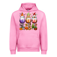 Fuchsia Pink Hallothanksmas wine glasses and gnomes Urban Hoodie - texasbilliewilder