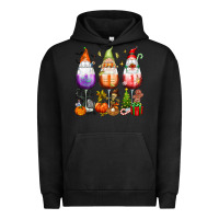 Pigment Black Hallothanksmas wine glasses and gnomes Urban Hoodie - texasbilliewilder