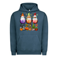 Pigment Midnight Navy Hallothanksmas wine glasses and gnomes Urban Hoodie - texasbilliewilder