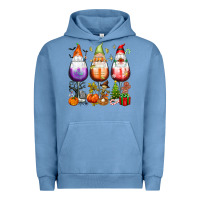 Pigment Pebble Blue Hallothanksmas wine glasses and gnomes Urban Hoodie - texasbilliewilder