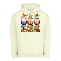 Pigment Pistachio Hallothanksmas wine glasses and gnomes Urban Hoodie - texasbilliewilder