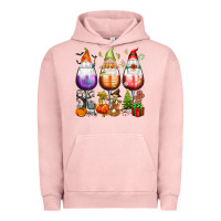 Pigment Salmon Hallothanksmas wine glasses and gnomes Urban Hoodie - texasbilliewilder