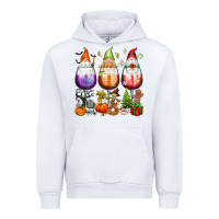 White Hallothanksmas wine glasses and gnomes Urban Hoodie - texasbilliewilder