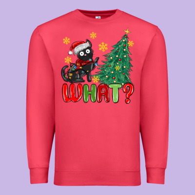 Christmas  Cat  What Premium Sweatshirt Designed By Maliassmallbusiness