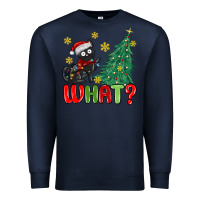 Navy christmas  cat  what Premium Sweatshirt - MaliasSmallBusiness