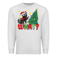 Oatmeal Heather christmas  cat  what Premium Sweatshirt - MaliasSmallBusiness