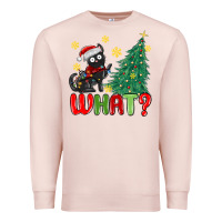 Pale Pink christmas  cat  what Premium Sweatshirt - MaliasSmallBusiness