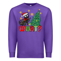 Purple christmas  cat  what Premium Sweatshirt - MaliasSmallBusiness