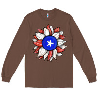 Chestnut sunflower puerto rico flag Long Sleeve Tee - JahusDesignShop