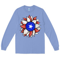 Colony Blue sunflower puerto rico flag Long Sleeve Tee - JahusDesignShop