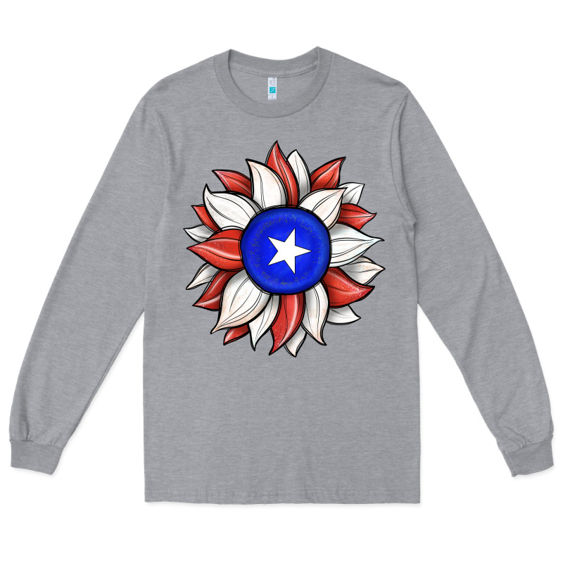 Sunflower Puerto Rico Flag Long Sleeve Tee by JahusDesignShop | Teevron