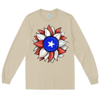 Mushroom sunflower puerto rico flag Long Sleeve Tee - JahusDesignShop