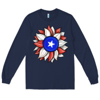 Navy sunflower puerto rico flag Long Sleeve Tee - JahusDesignShop