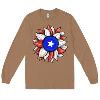 Toasted Coconut sunflower puerto rico flag Long Sleeve Tee - JahusDesignShop
