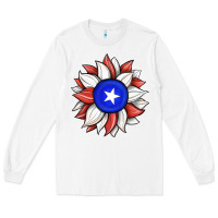 White sunflower puerto rico flag Long Sleeve Tee - JahusDesignShop
