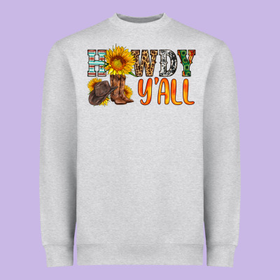 Howdy Y All Heavyweight Sweatshirt Designed By Hra Design Shop