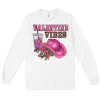 White valentines day valentine vıbes Long Sleeve Tee - AdoDesignShop