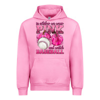 Fuchsia Pink In October We Wear Pink and Watch Baseball Urban Hoodie - texasbilliewilder
