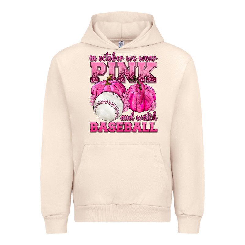 In October We Wear Pink And Watch Baseball Urban Hoodie by texasbilliewilder | Teevron