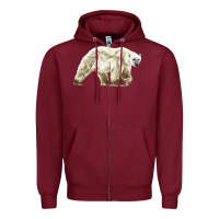 Burgundy Polar Bear Zipper Hoodie - LillyAllenDesigns