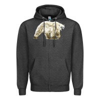 Charcoal Heather Polar Bear Zipper Hoodie - LillyAllenDesigns