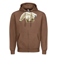 Chestnut Polar Bear Zipper Hoodie - LillyAllenDesigns