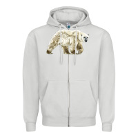 Dove Grey Polar Bear Zipper Hoodie - LillyAllenDesigns