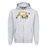 Heather Grey Polar Bear Zipper Hoodie - LillyAllenDesigns