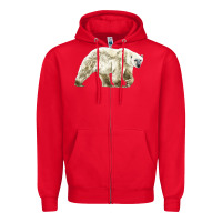 Red Polar Bear Zipper Hoodie - LillyAllenDesigns