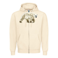 Sandshell Polar Bear Zipper Hoodie - LillyAllenDesigns