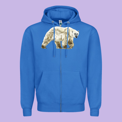 Polar Bear Zipper Hoodie Designed By Lillyallendesigns