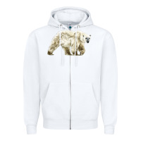 White Polar Bear Zipper Hoodie - LillyAllenDesigns