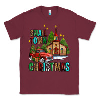Burgundy small town christmas church western truck Classic Tee - AdoDesignShop