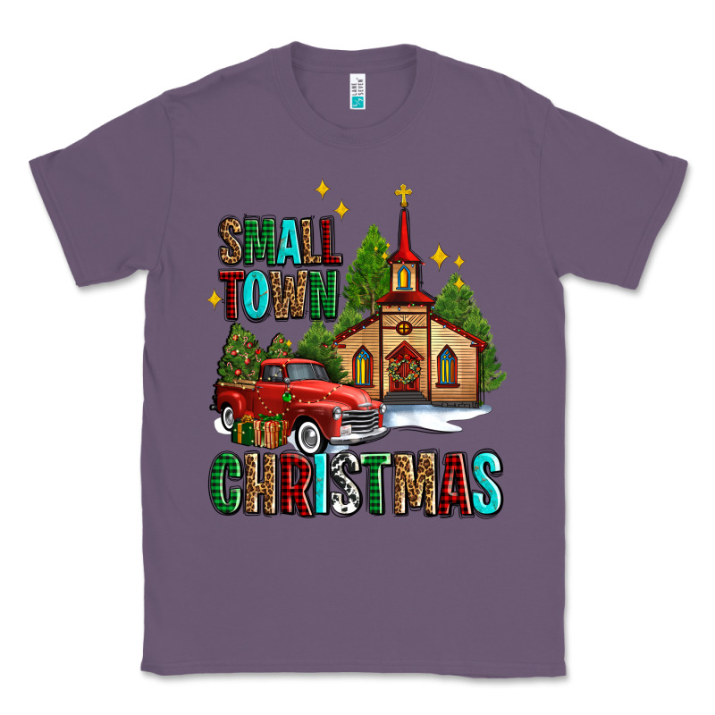 Small Town Christmas Church Western Truck Classic Tee by AdoDesignShop | Teevron