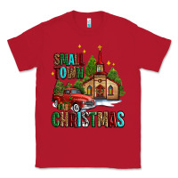 Red small town christmas church western truck Classic Tee - AdoDesignShop