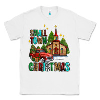 White small town christmas church western truck Classic Tee - AdoDesignShop