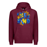 Burgundy down syndrome be kind Premium Hoodie - Artiststas