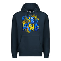Navy down syndrome be kind Premium Hoodie - Artiststas