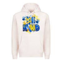 Pale Pink down syndrome be kind Premium Hoodie - Artiststas